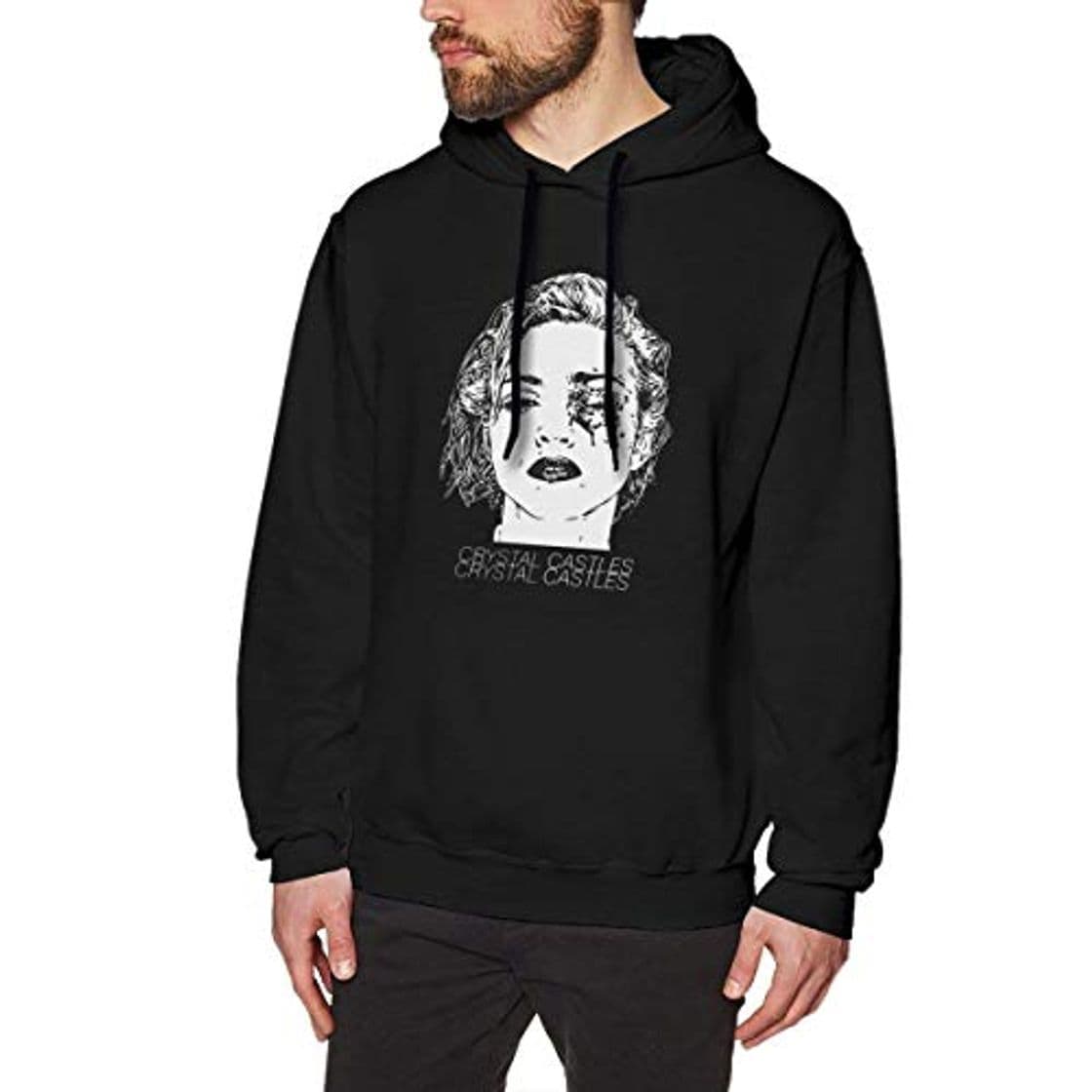 Fashion Mens Crystal Castles Band Sweater Black Hoodie Sweatshirt M