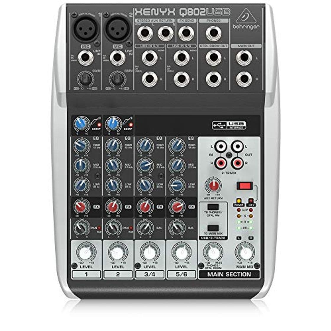 Electrónica Behringer Q802USB - Mezclador USB de 8 canales