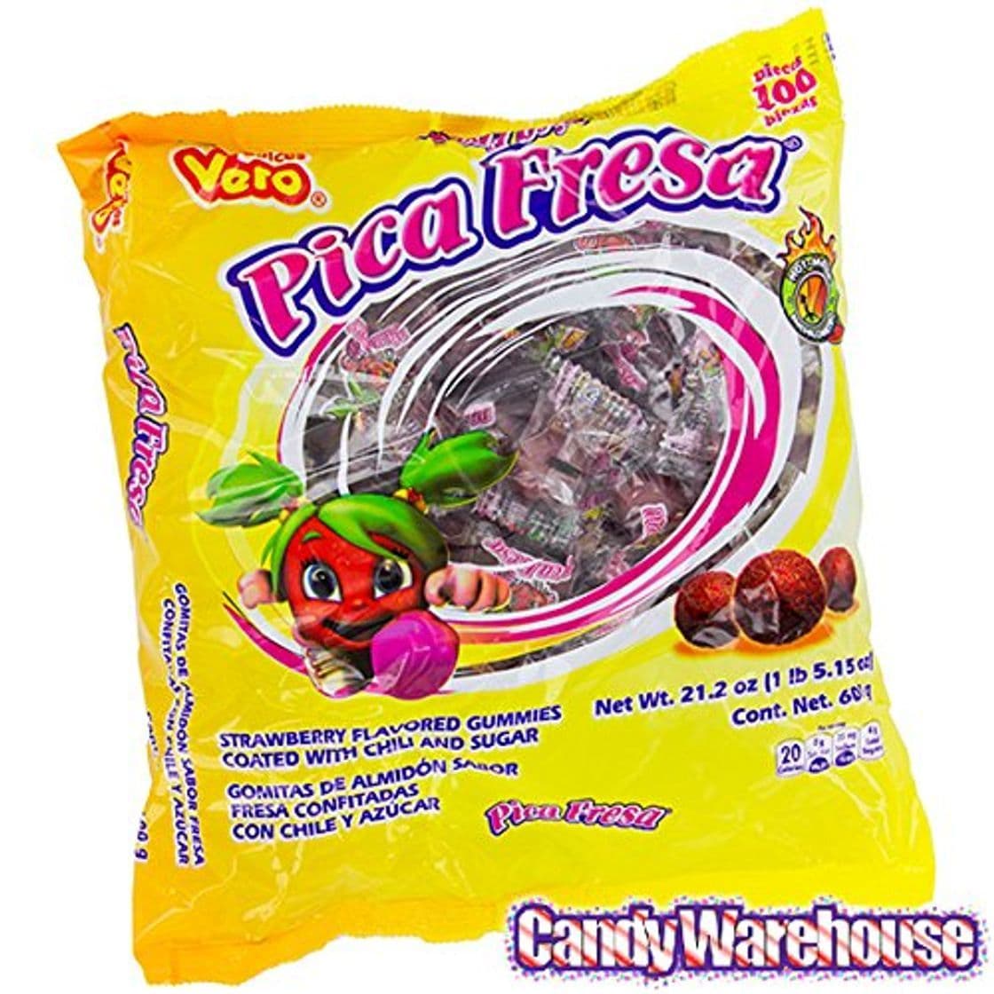 Product Dulces Vero Pica Fresa Chili sabor fresa Gomitas mexicanas