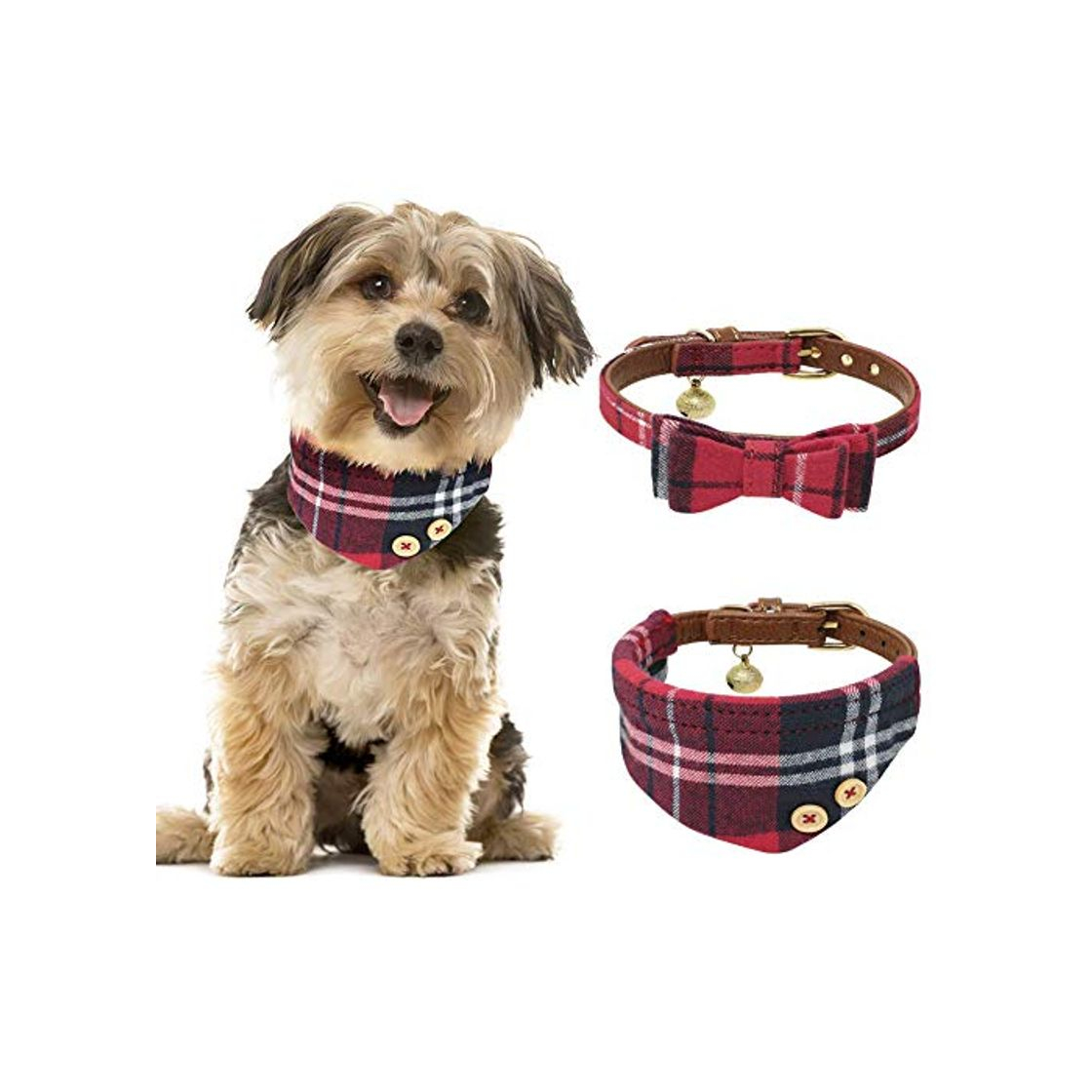 Product Tacobear 2 Pieza Collar Perro Pequeño Collares para Perros Cuero Collares para