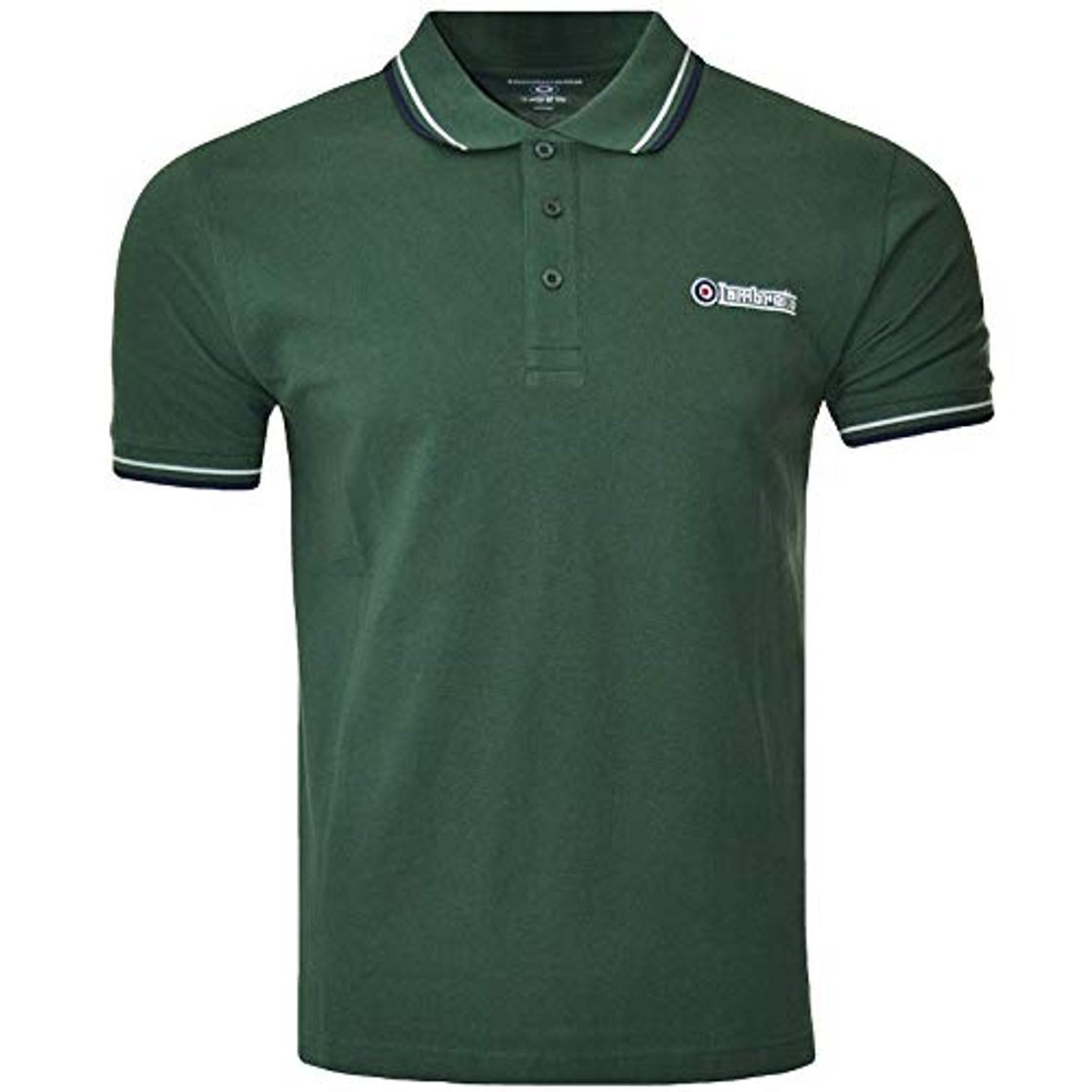 Moda Lambretta playera polo de manga corta con logo clásico para hombre Dark Green White Navy 3XL