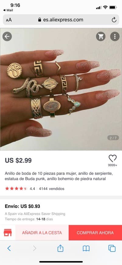 Product Anillos dorados