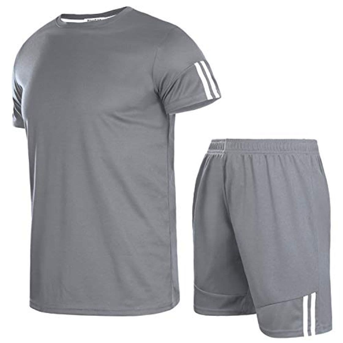 Product Aibrou Ropa Deportiva Chándales para Hombre Camisa Mangas Cortas Pantalon Chandales Hombre Cortos Conjunto Chandal Hombre Verano Gym Correr Trotar Caminar