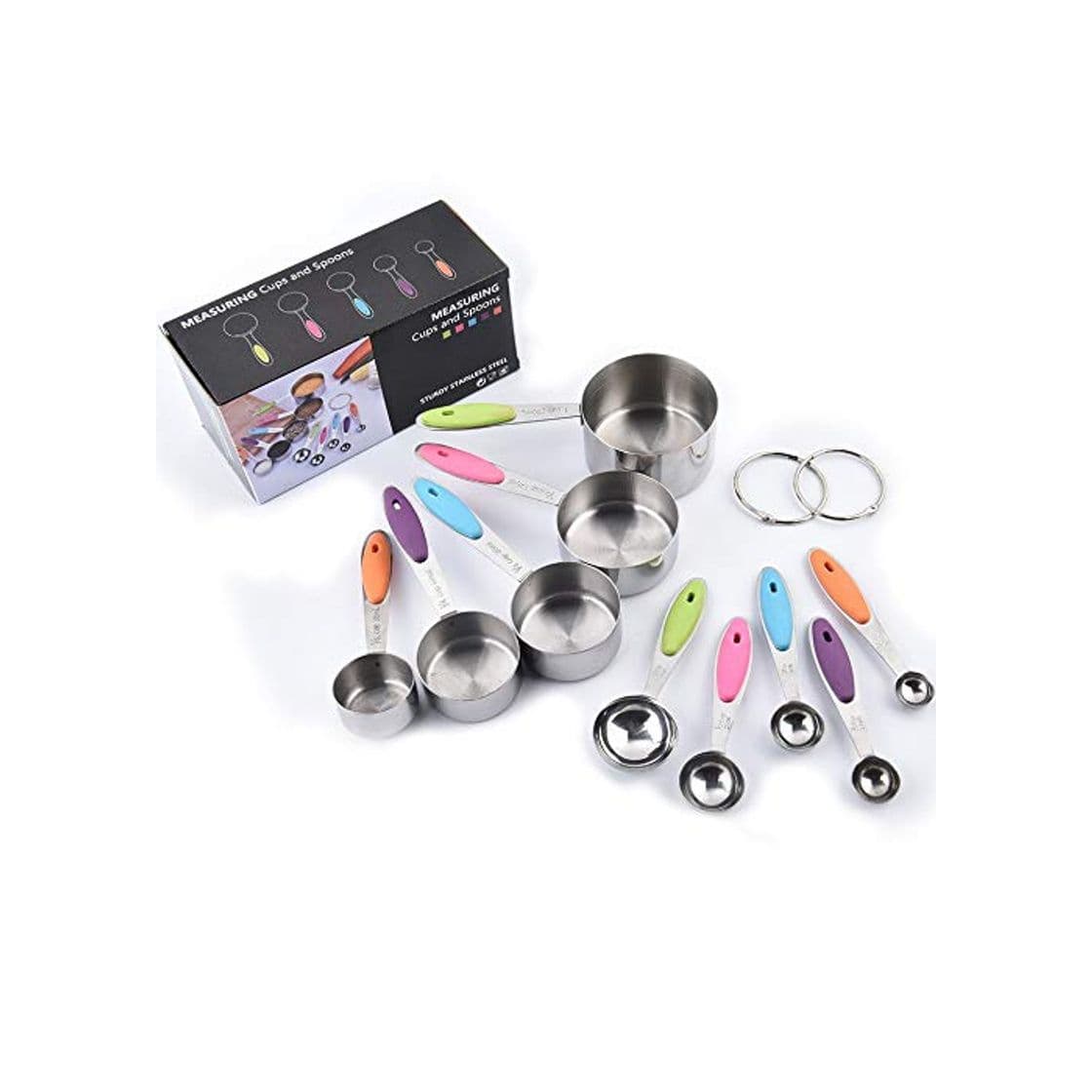 Producto AMAYGA Juego de Tazas y Cucharas Medidoras de Acero Inoxidable