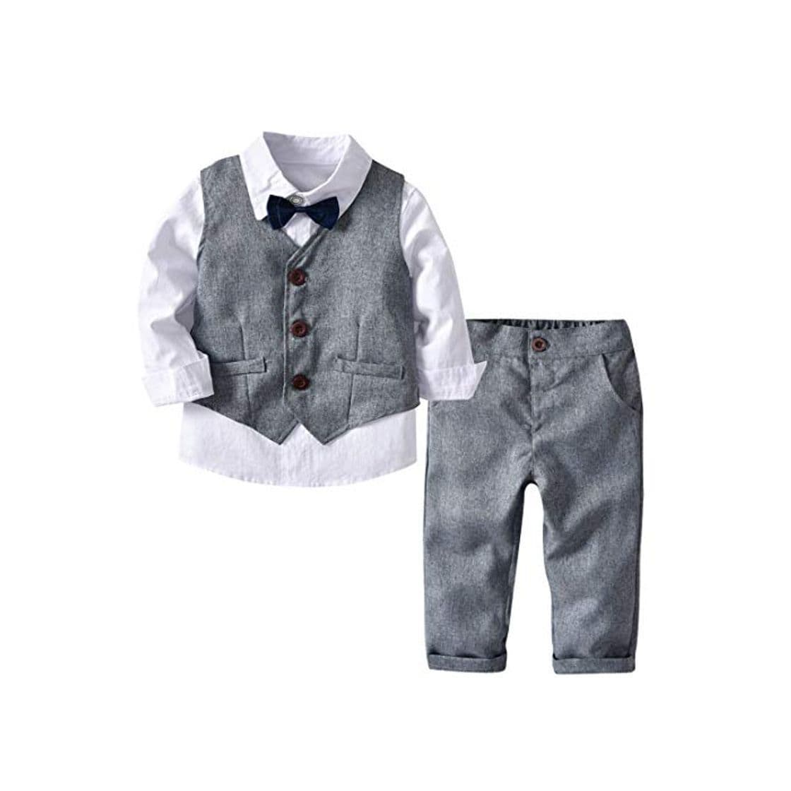 Product LEHOUR Bebés 2Pcs Trajes de Bautizo Camisa Bowtie Top