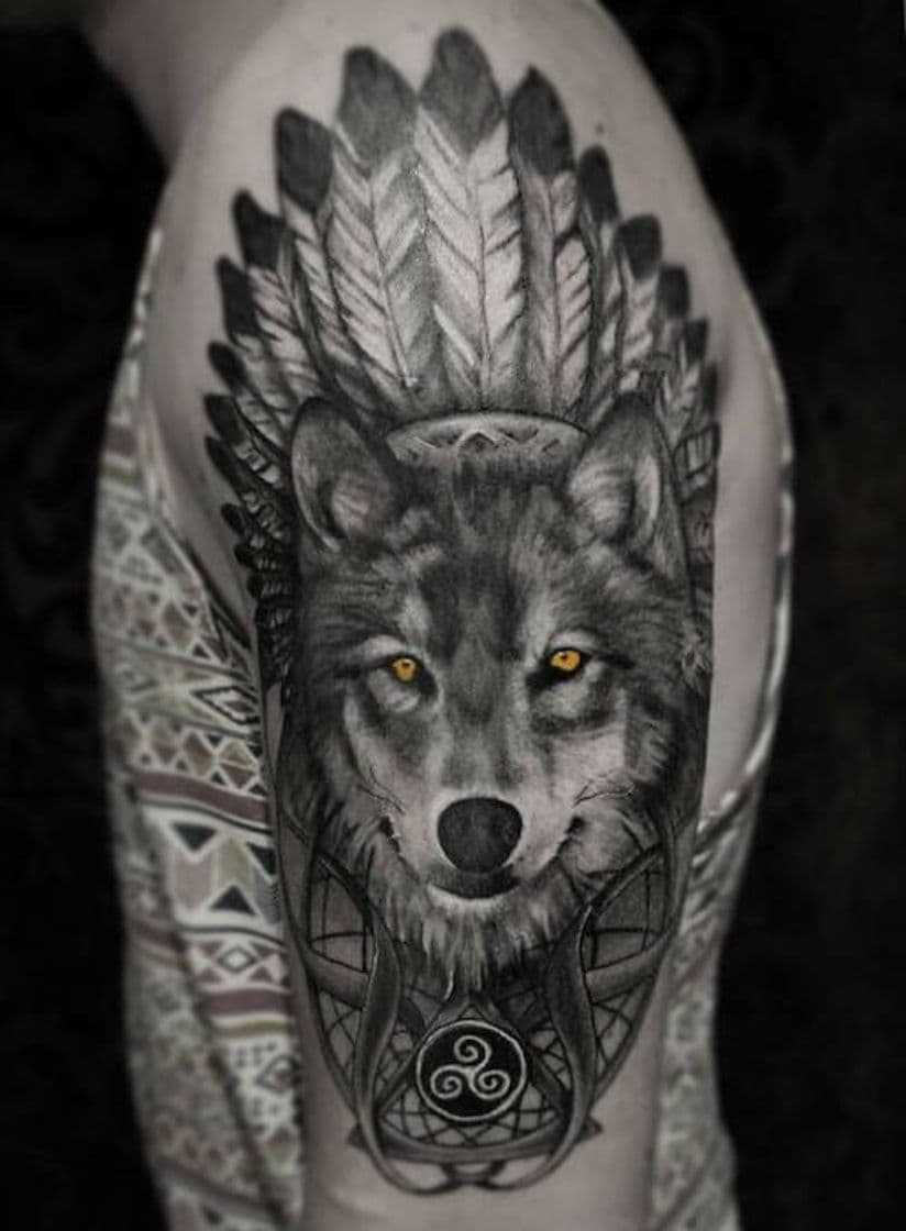 Fashion Tatoo lobo 