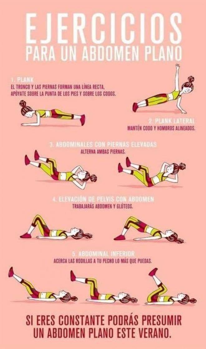 Fashion Ejercicios para un abdomen plano 💪🏡