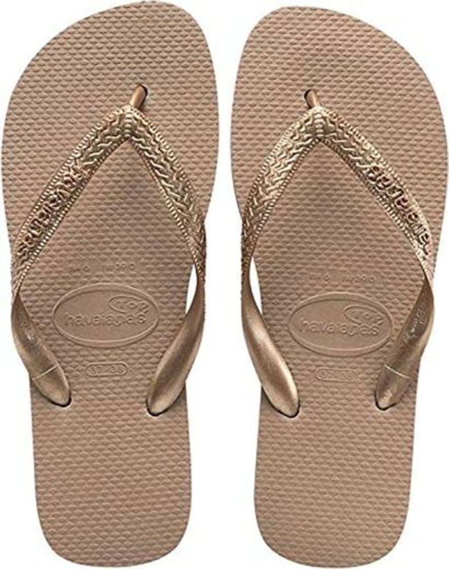 Fashion Havaianas Top Tiras, Chanclas para Mujer, Dorado