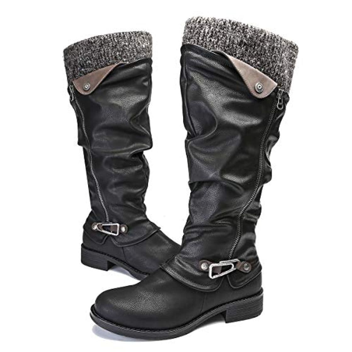 Fashion gracosy Botas de Mujer Otoño Invierno 2020 Tacon Bajo Zapatos Largas Botas