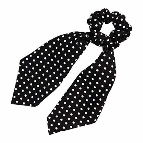 Product WDTong Scrunchies de cola de caballo de lunares vintage europeos Mujeres Ni?as