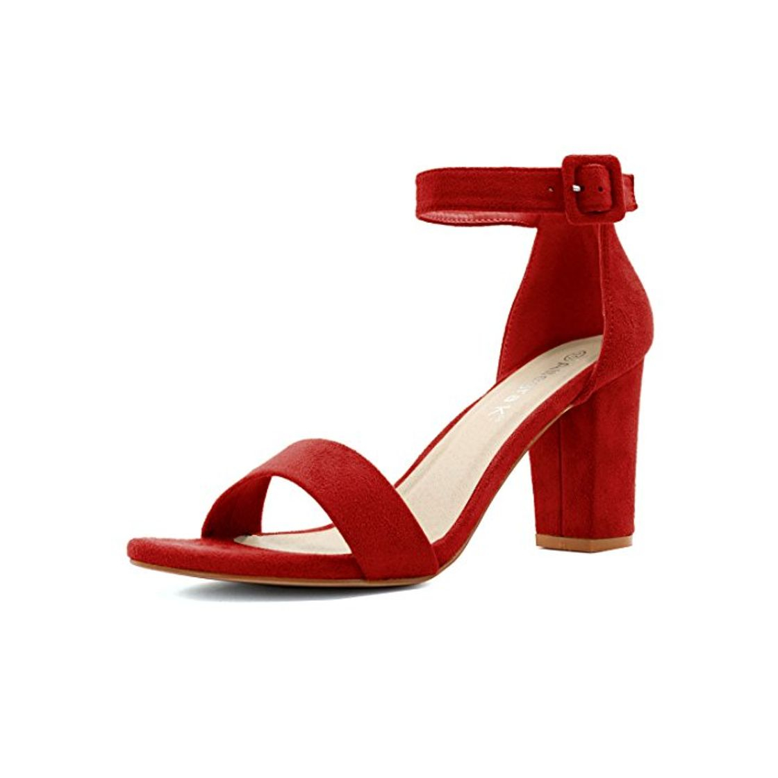 Fashion Allegra K Sandalias De Tacón Alto para Mujer Zapatilla con Punta Abierta Correa De Tobillo Rojo 39 EU