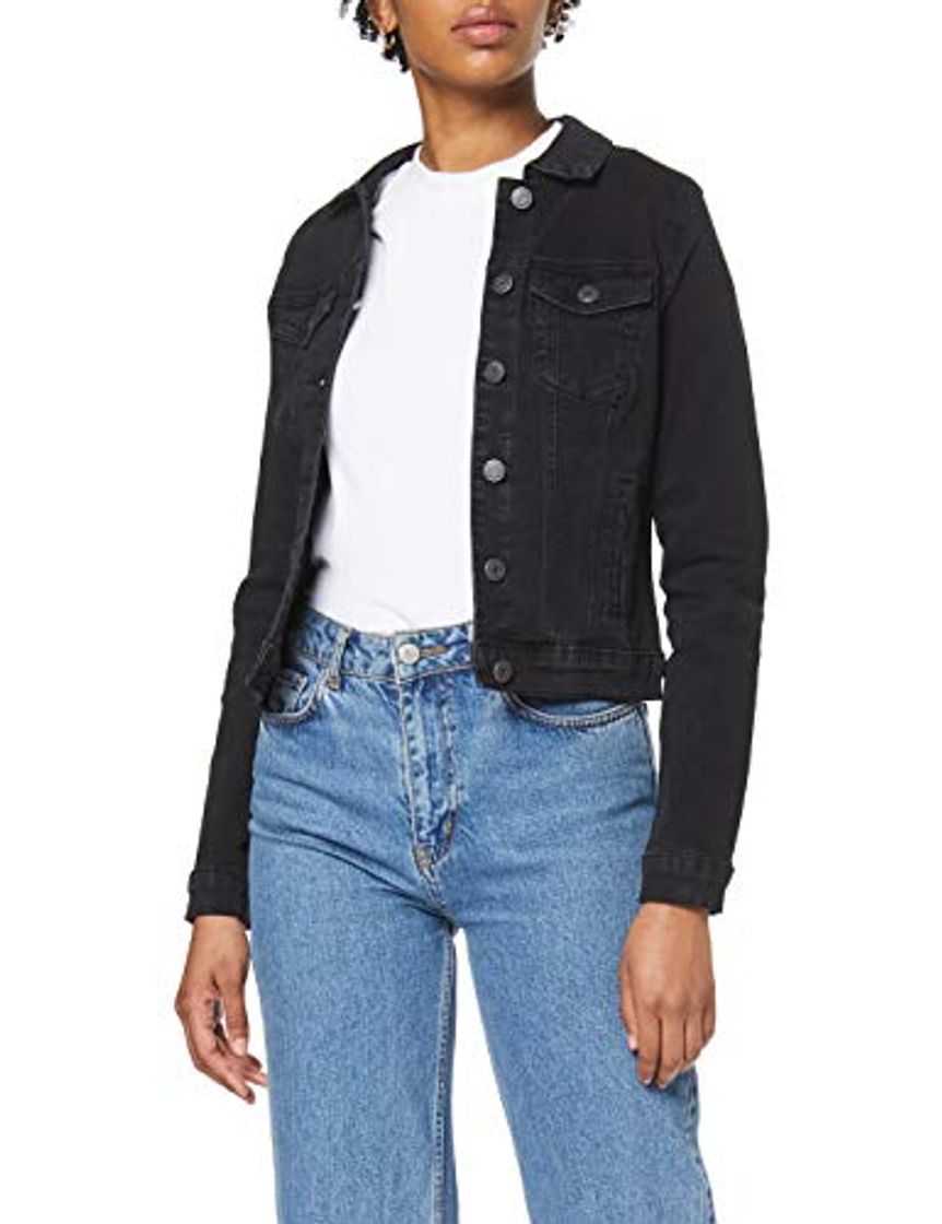 Moda Vero Moda Vmhot SOYA LS Denim Jacket Mix Noos Chaqueta, Negro