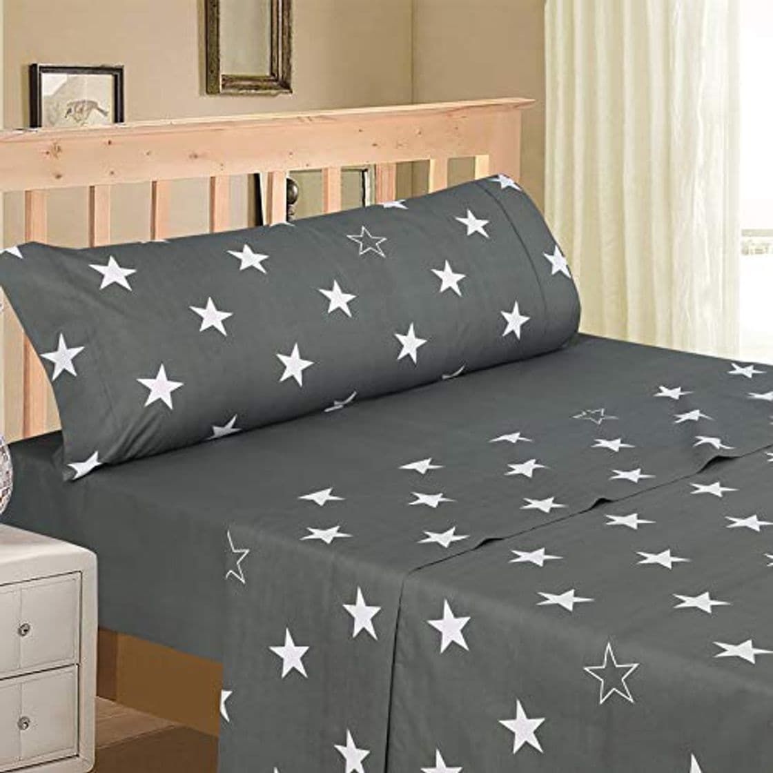 Product NORA HOME Juego de Sabanas Stars Estrellas 100% Algodón 180 Hilos