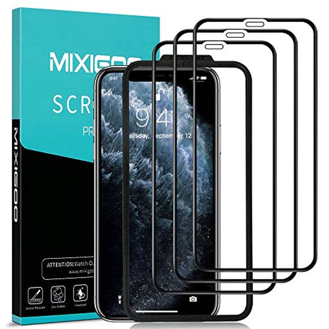 Product mixigoo Protector Pantalla para iPhone 11 Pro, [3 Piezas] Cobertura Completa Cristal