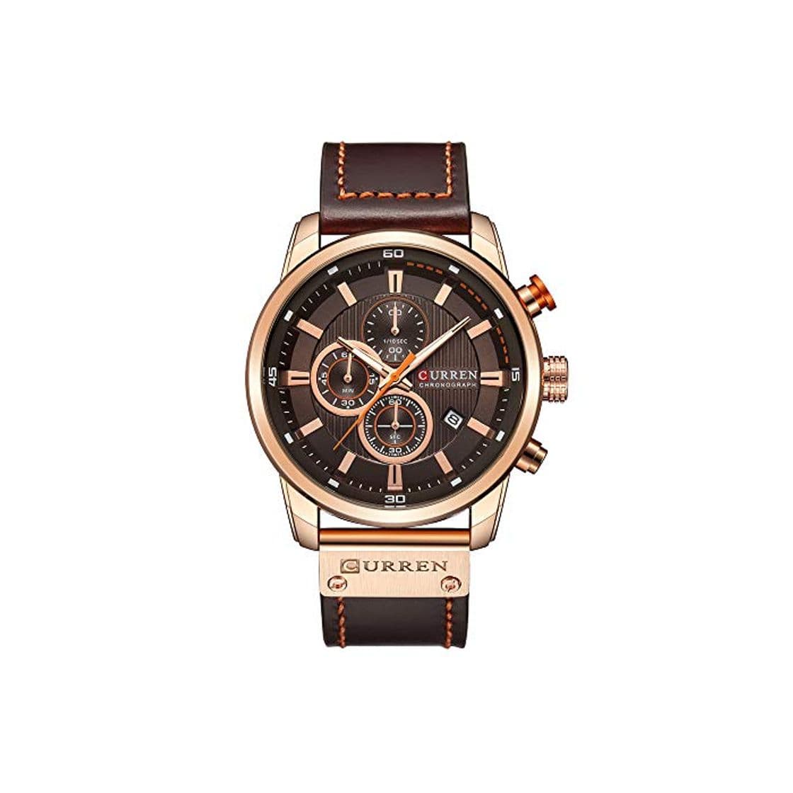 Fashion Curren - Reloj de Pulsera Deportivo para Hombre, Piel sintética, Informal, Resistente