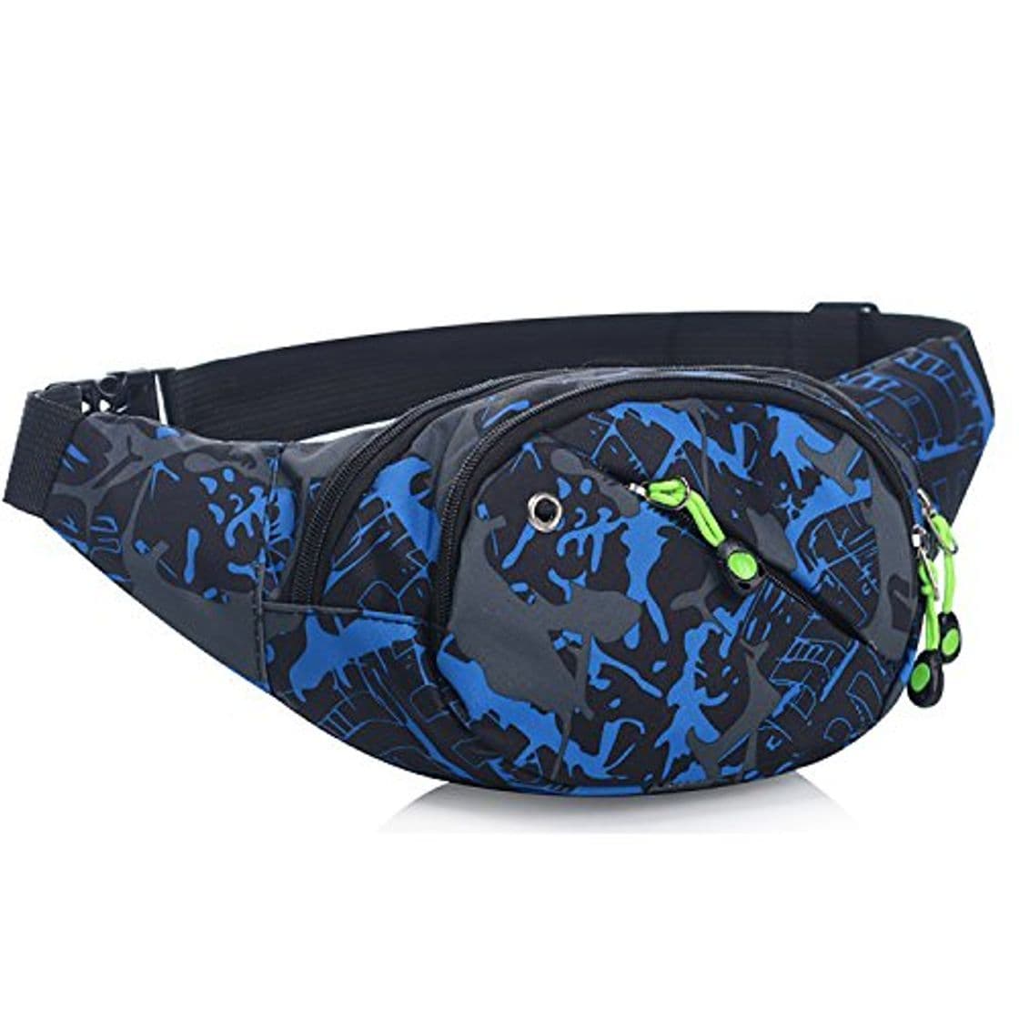 Producto Riñonera lienzo 3-zipper Fanny Pack cintura bolsa con correa ajustable para correr