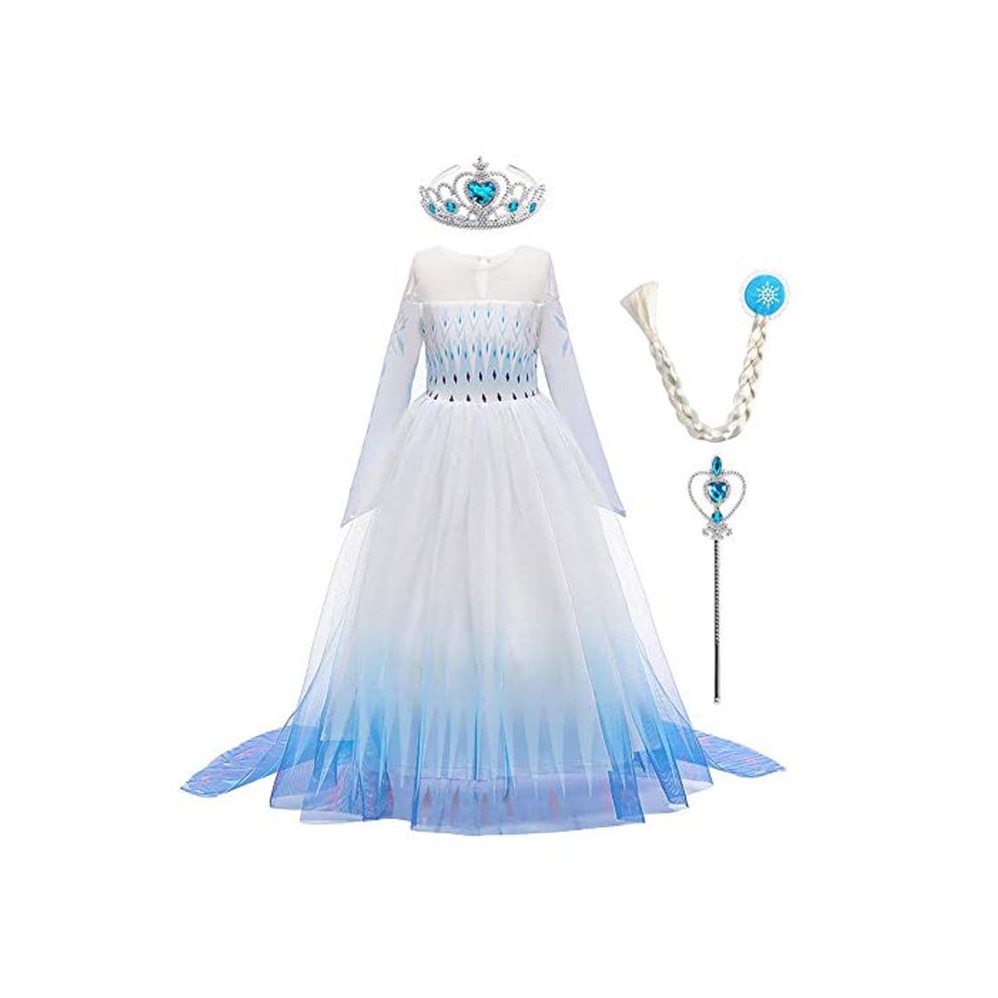 Producto Disfraz de princesa Elsa para niñas de OBEEII Frozen 2 Carnaval vestido