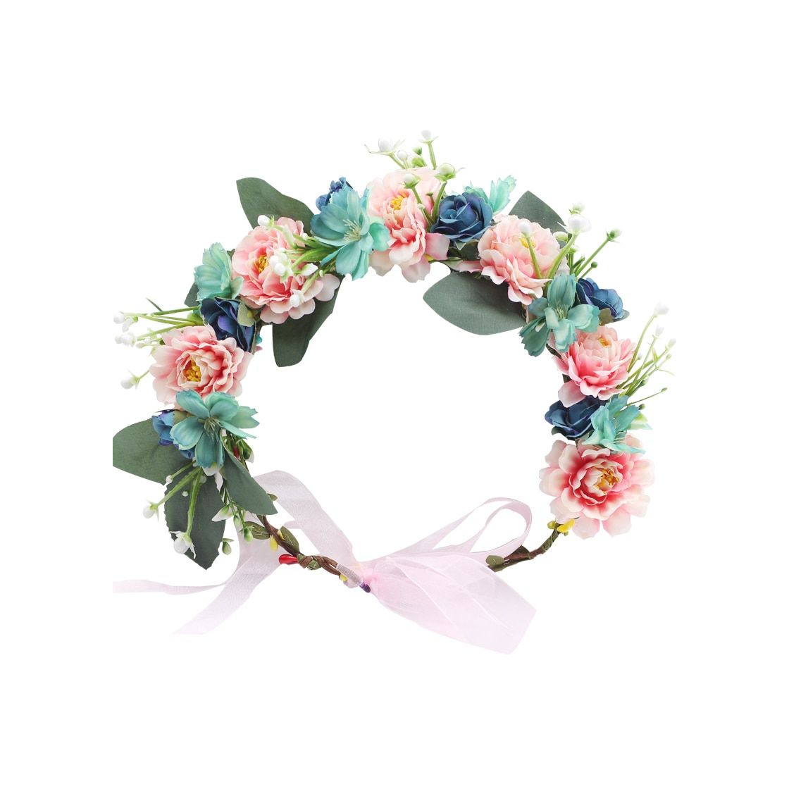 Moda Diadema de Flores 12 Piezas Multicolor Diadema de Flores de Margarita con Cinta Elástica Ajustable para Mujeres Niñas Fiesta Playa