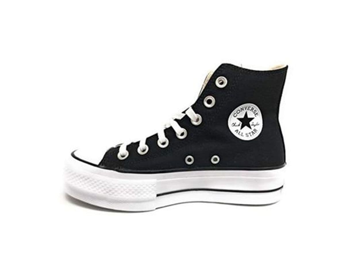 Moda Converse Chuck Taylor CTAS Lift Hi, Zapatillas para Mujer, Negro