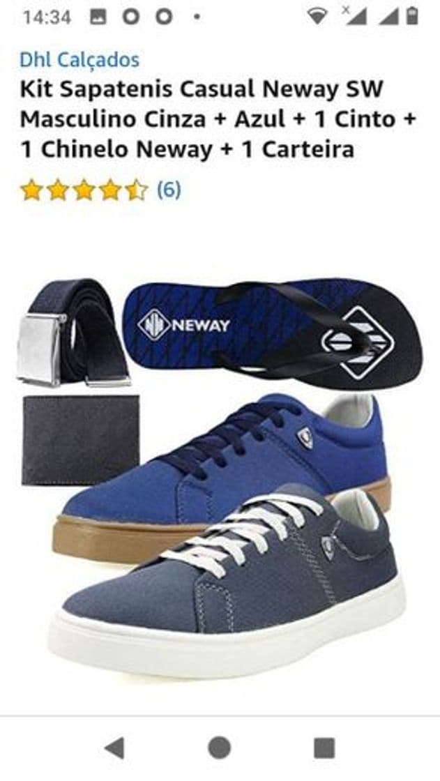 Moda Kit Sapatenis Casual Neway SW Masculino Cinza + Azul + 1 Cinto + ...