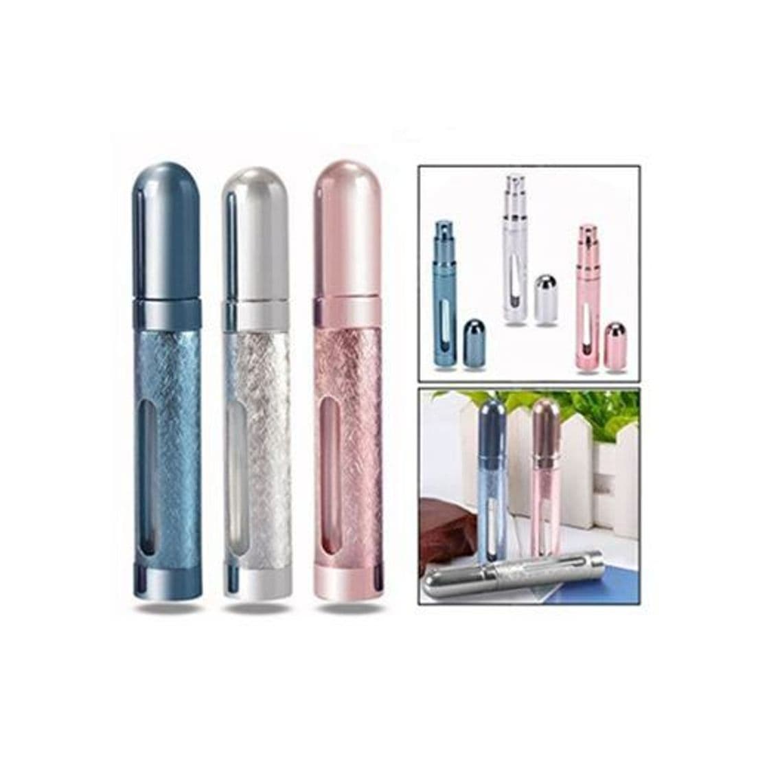 Producto OFKPO 3 Piezas de Atomizador de Perfume Accesorios de Viaje Botella Cosmetica Botella con Ventana para Viajes Aéreos y Salidas Nocturnas