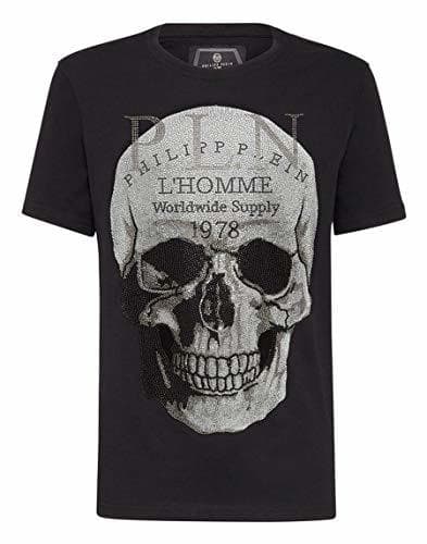 Producto Philipp Plein MTK3610 - Camiseta de Manga Corta con Cuello Redondo Negro