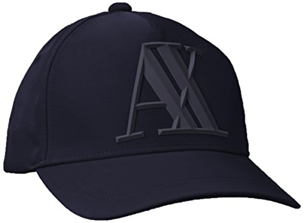 Moda Armani Exchange Rubber Logo AX Cap Gorra de béisbol, Azul