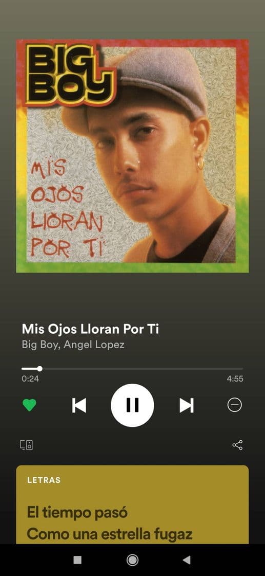 Canción Mis ojos lloran por ti 