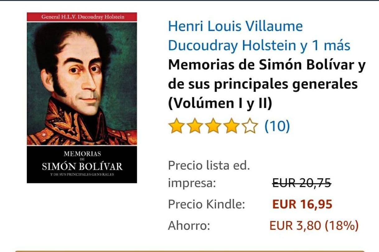 Libro Memorias de Simón Bolívar y de sus Principales Generales 