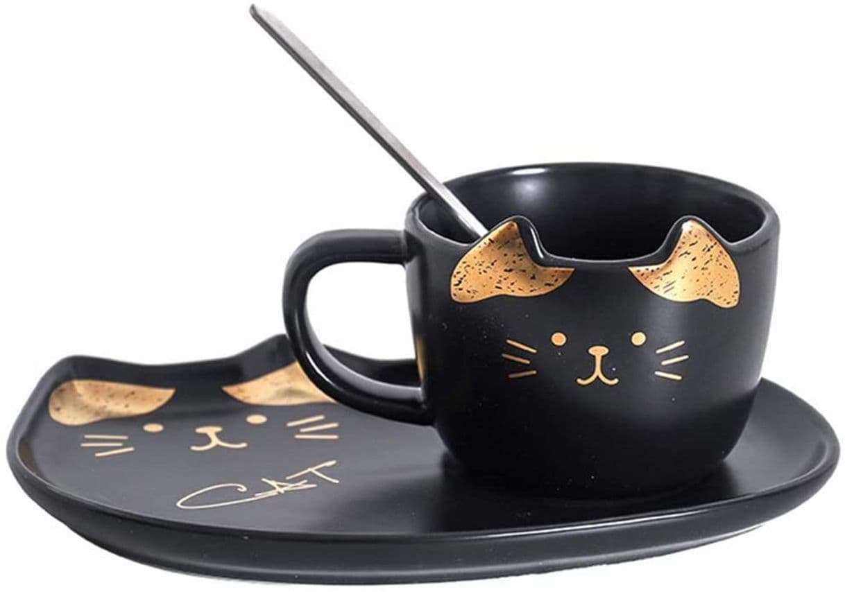 Moda Taza y bandeja con forma de gato Household items