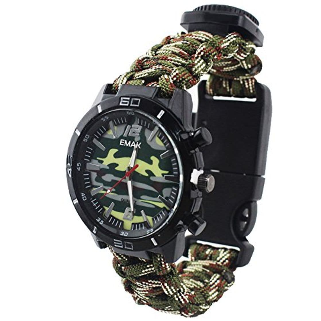 Fashion Relojes Supervivencia Militar Multifuncional Relojes Brújula para Hombre Relojes Termometro Camuflaje