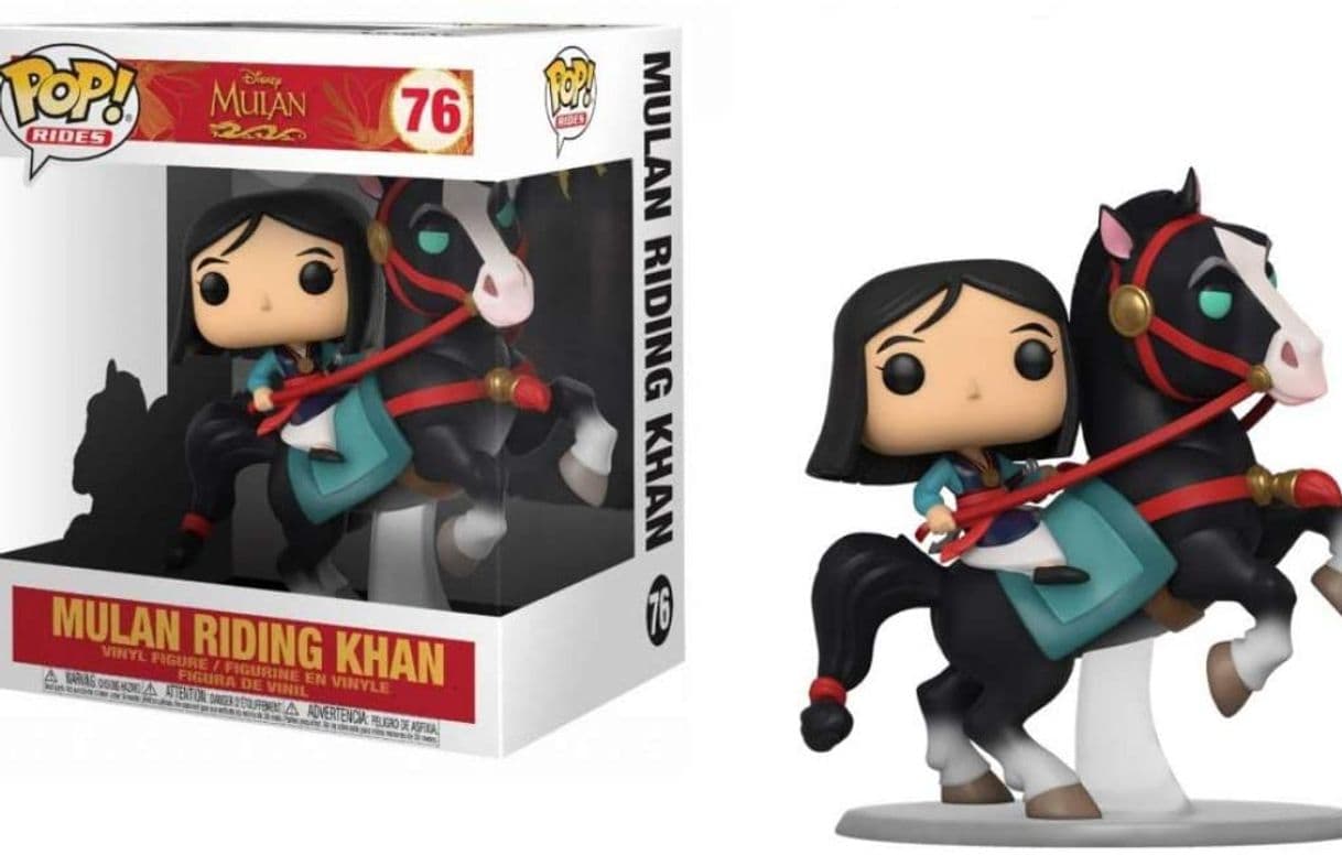 Game Funko- Pop Rides Mulan on Khan Collectible Toy, Multicolor