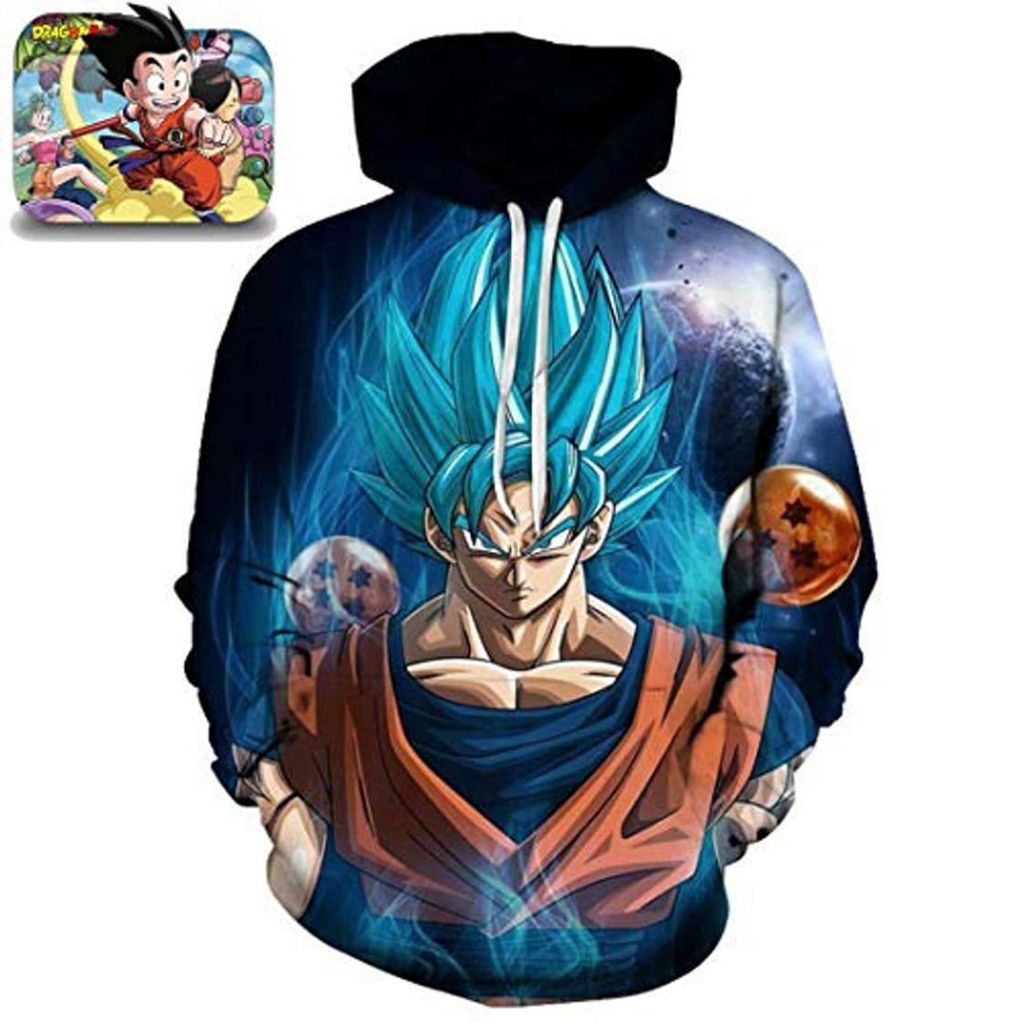 Fashion Sudadera con Capucha 3D Anime Dragon Ball Pullover Jersey Estampado Cremallera Persecución Manga Cosplay Divertido Camisa fantástica Hombre Mujer Niños Bolsillos Ropa Informal Unisex Otoño Sweatshirt