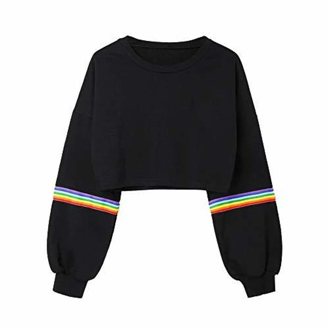 Moda VJGOAL Moda Casual para Mujer Manga Larga del Arco Iris de impresión