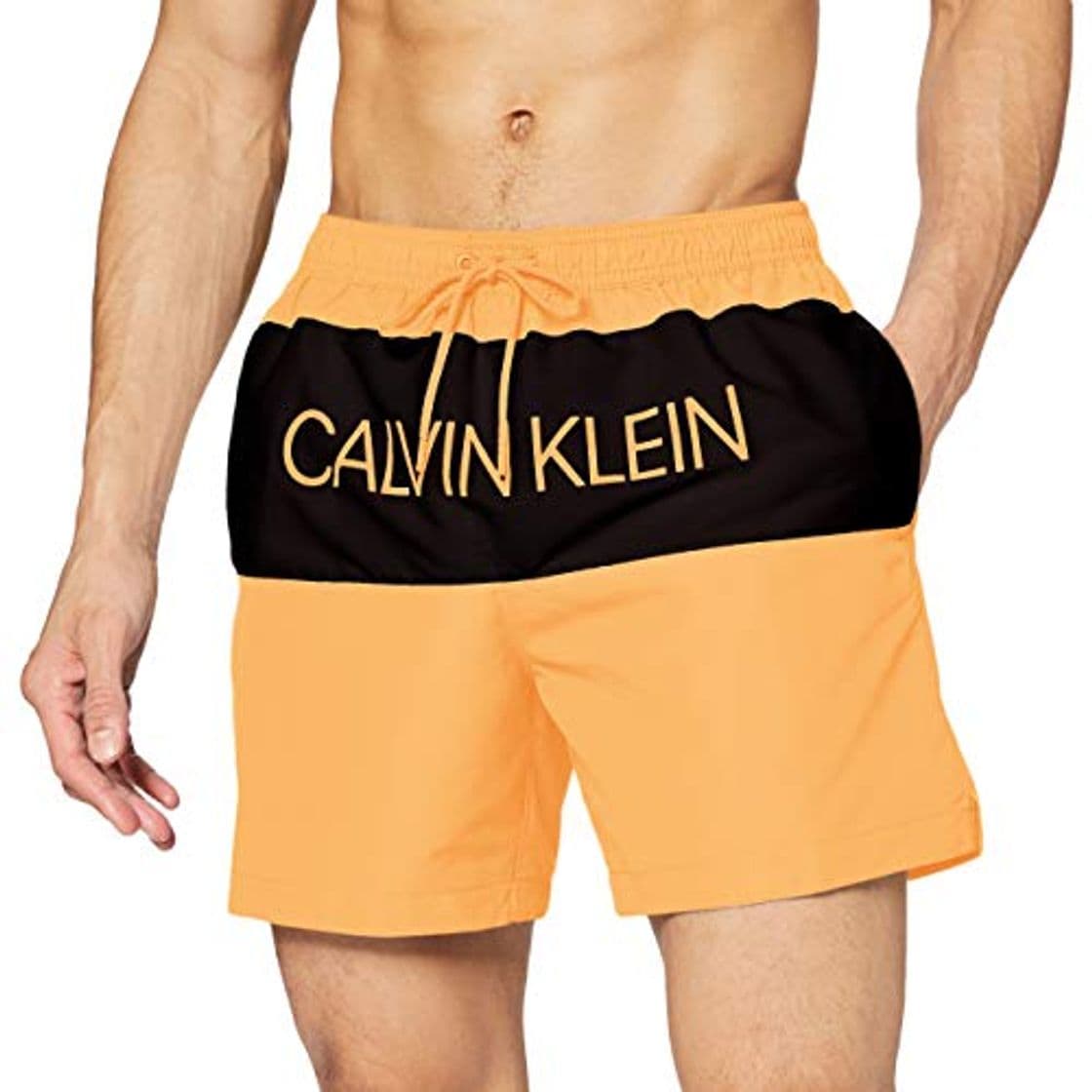 Moda Calvin Klein Medium Drawstring Bañador, Naranja