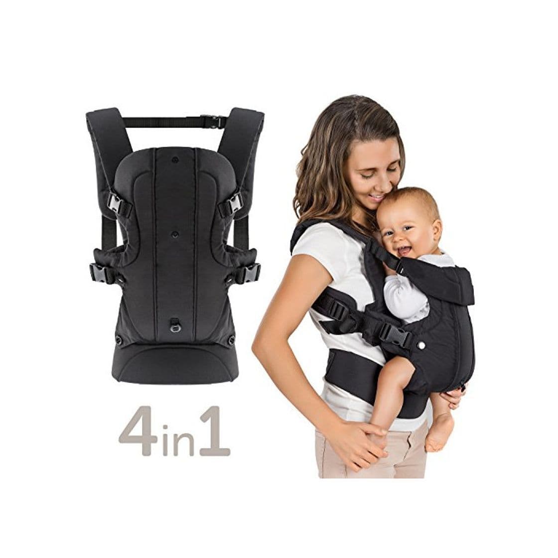 Product Fillikid - Mochila portabebés ergonómica 4 en 1 - Múltiples posiciones, crece