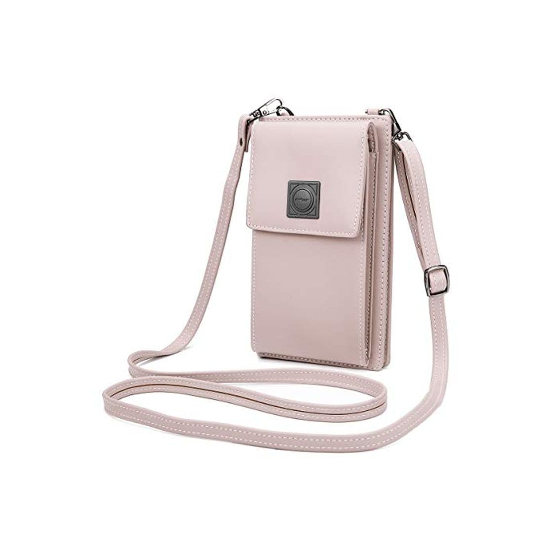 Product OURBAG Billetera de cuero con estilo de las mujeres Monedero pequeño y lindo Mini bolso de hombro Bolsa de teléfono Rosado