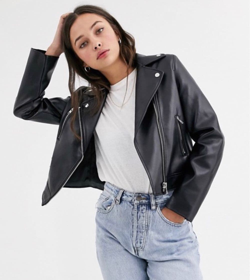 Moda Black faux leather jacket 