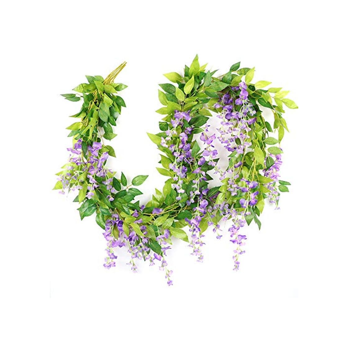 Product VINFUTUR 5pcs Guirnalda de Flores Artificiales Wisteria Plantas Hiedra Enredadera Decorativa de