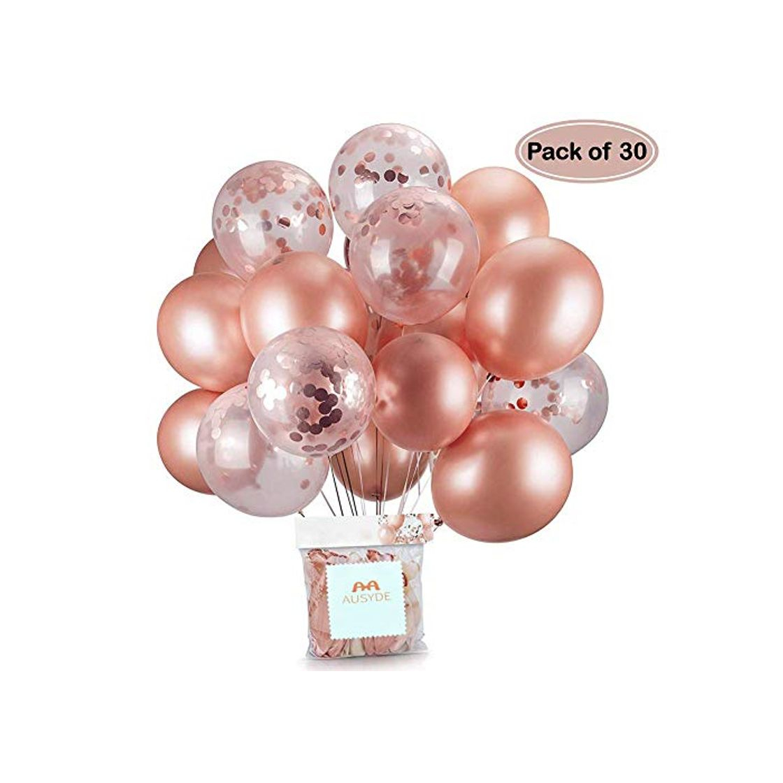 Electrónica Globos de confeti de oro rosa Globo de fiesta 30.5 CM para