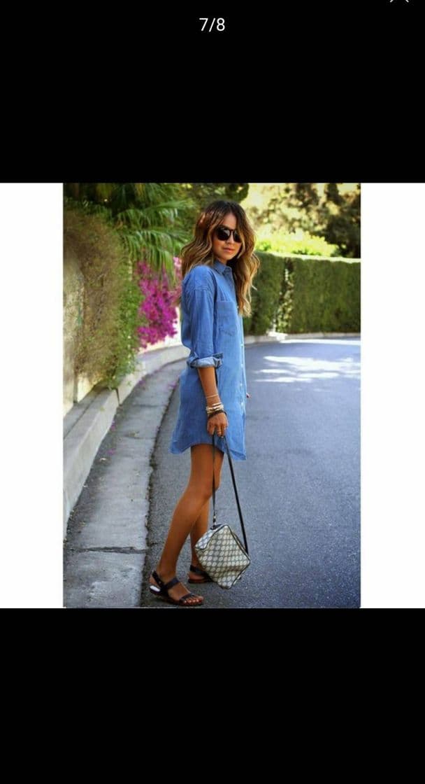 Fashion Vestido y blusa Jean manga larga. 