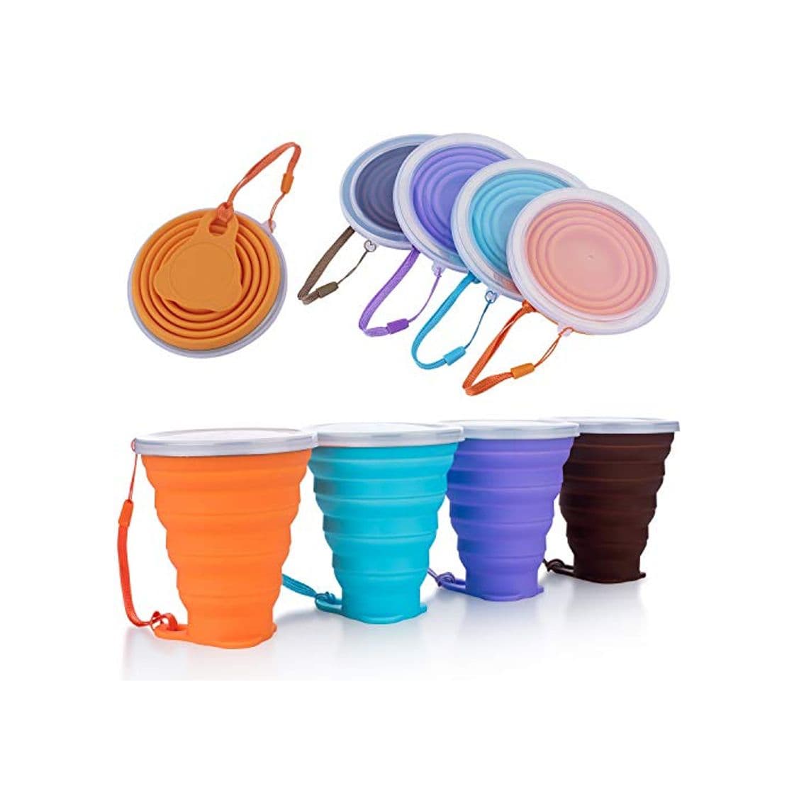 Product DeHub Copas de Silicona Plegables, Taza de Viaje Plegable de Silicona,FDA y