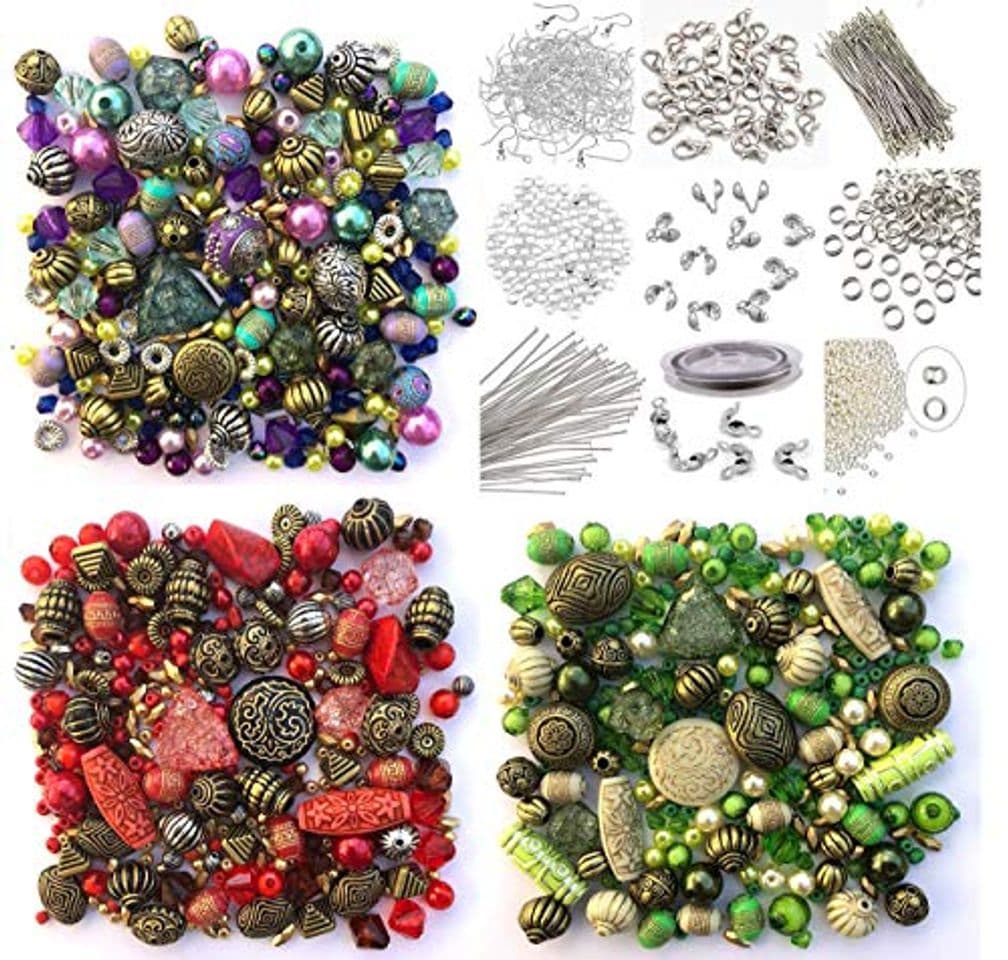 Fashion Approx 1200 Jewellery Beads includes 3 x sets of Green