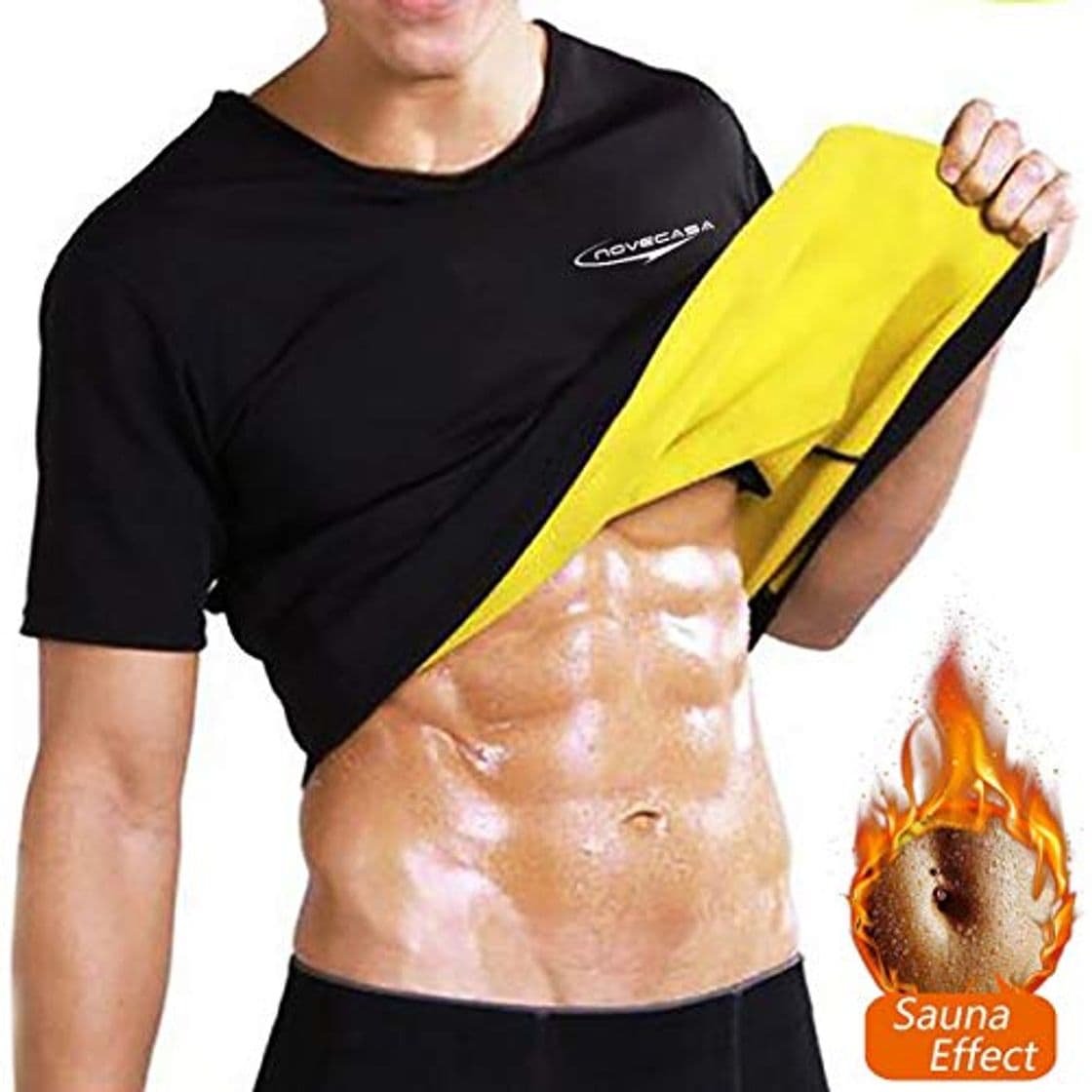 Product NOVECASA Camisetas Sauna Hombre Neopreno Body Shaper T-Shirt Transpirar para Sudoración Culturismo