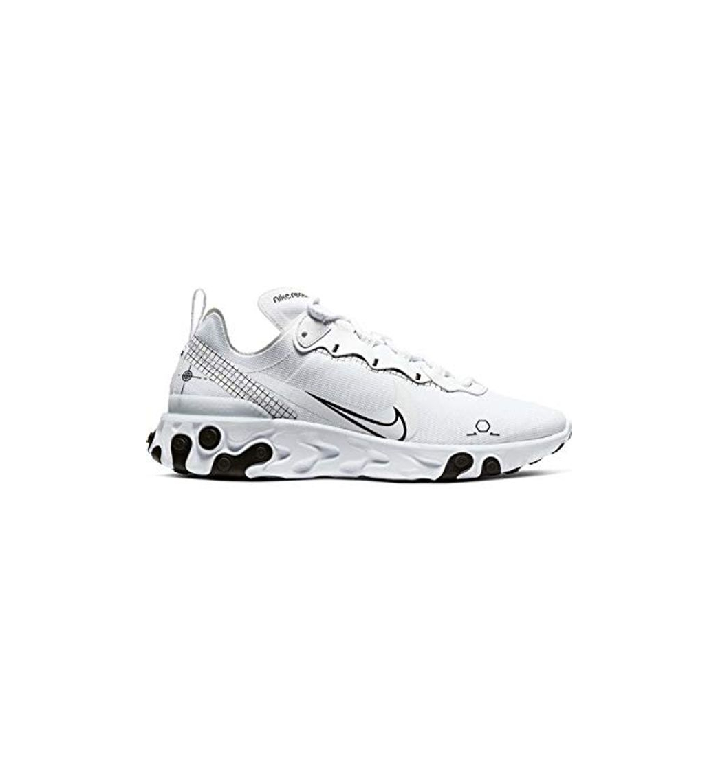 Moda Nike React Element 55, Zapatillas para Correr para Hombre, White