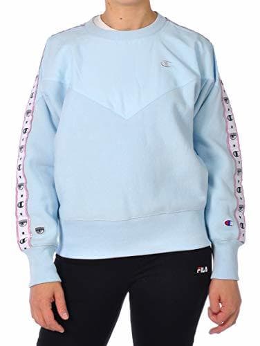 Producto CHAMPION X CHIARA FERRAGNI Sudadera Crewneck Croptop Mujer Celeste 113563 azul celeste