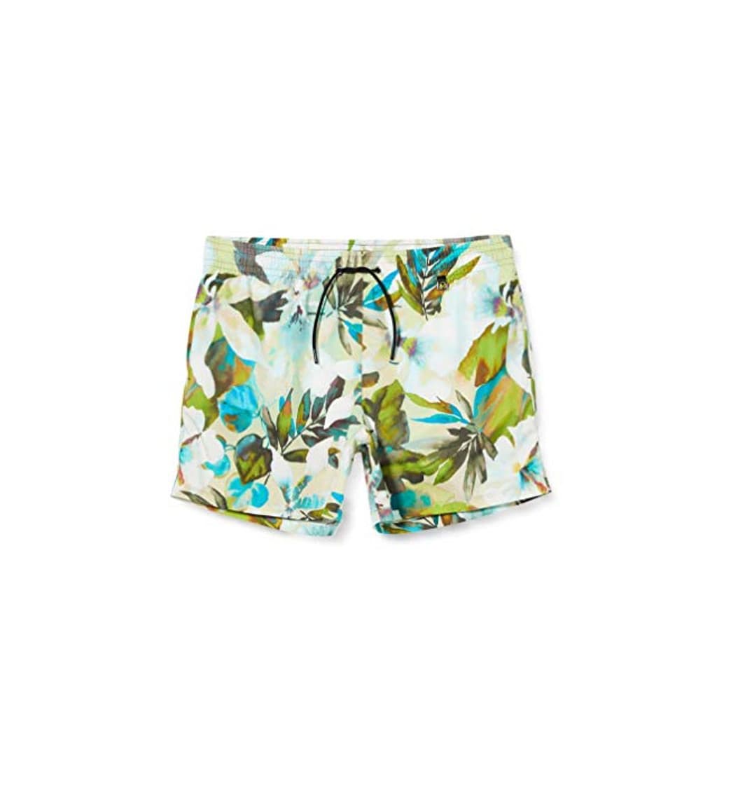 Moda HOM Savannah Beach Boxer Bañador para Hombre, Imprimé Floral Beige