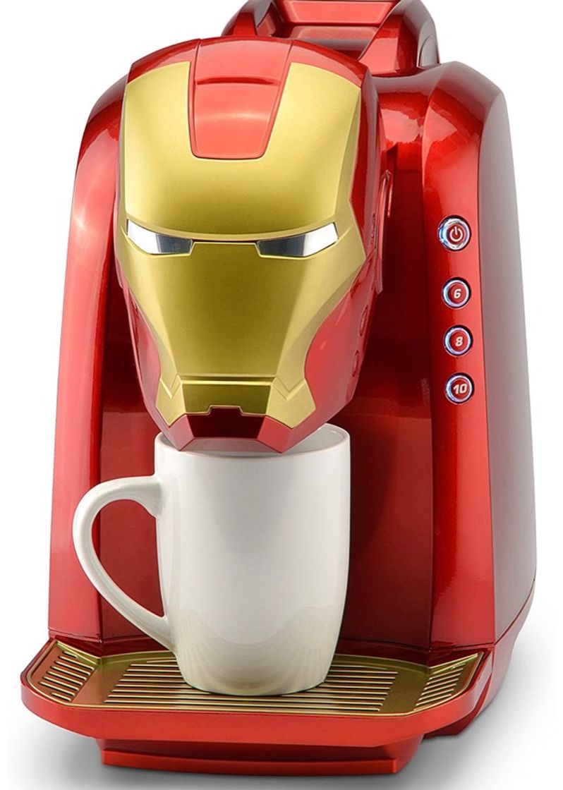 Moda Marvel MVA-802 Iron Man Cafetera de una porción, rojo/dorado