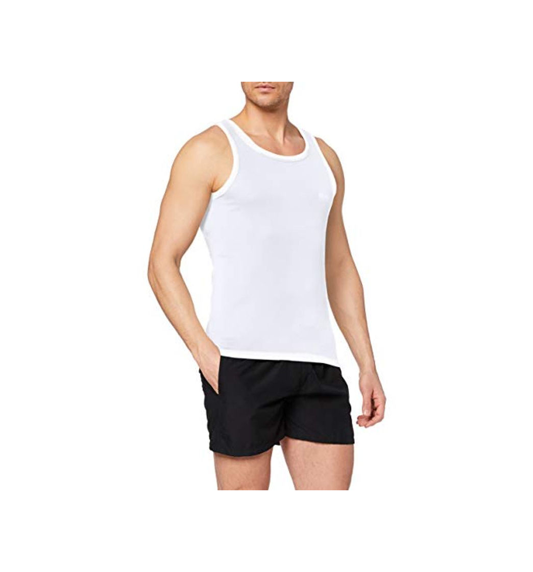 Moda BOSS Tank Top Original Camiseta de Tirantes, Blanco