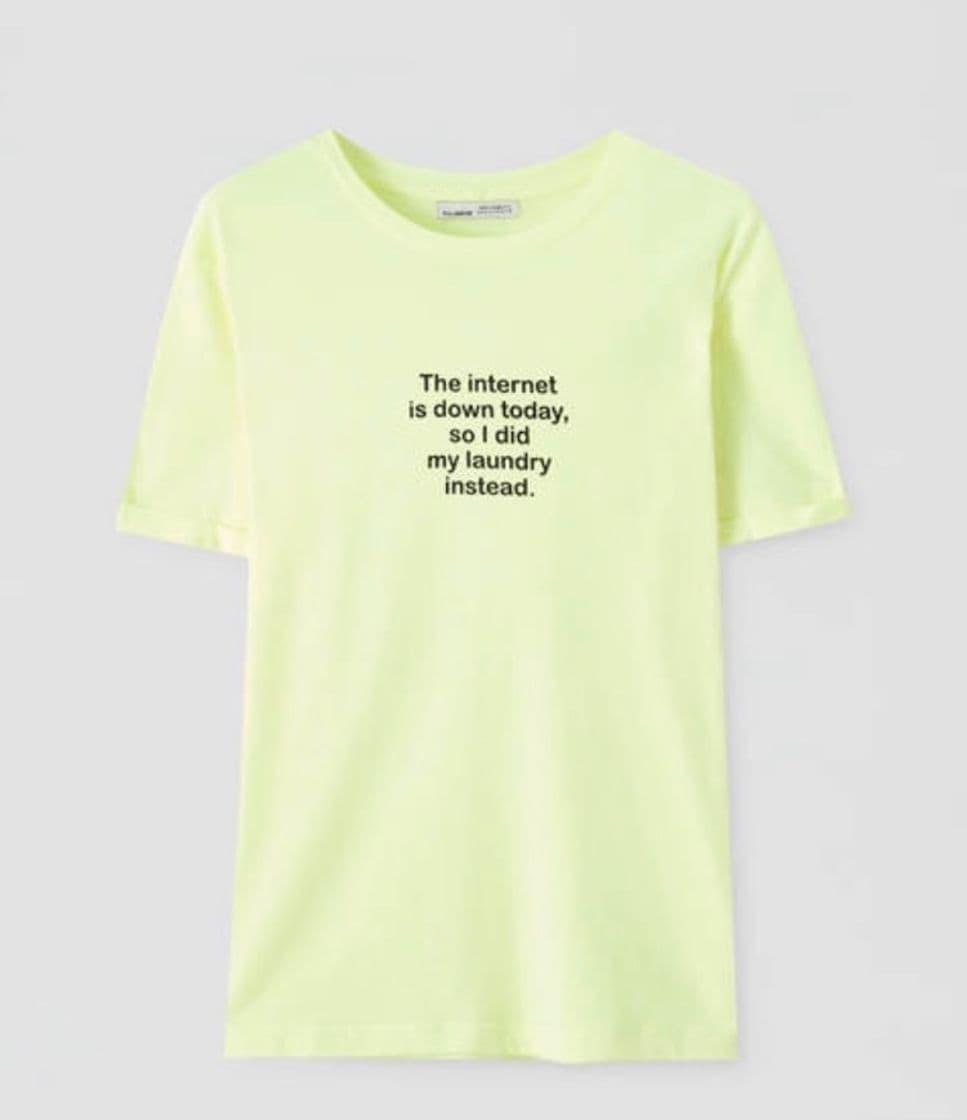 Moda T-shirt às cores com mensagem em contraste - pistachio 